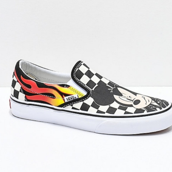 mickey mouse checkered vans